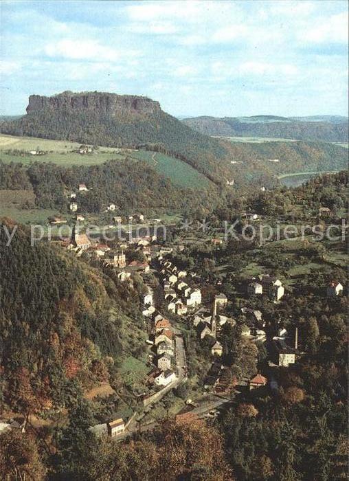 Koenigstein Saechsische Schweiz Total mit Lilienstein