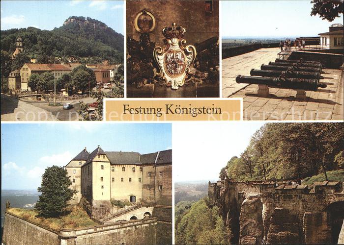 Koenigstein Saechsische Schweiz Festung Koenigstein Wappen Kanonenrohre Altes Ze