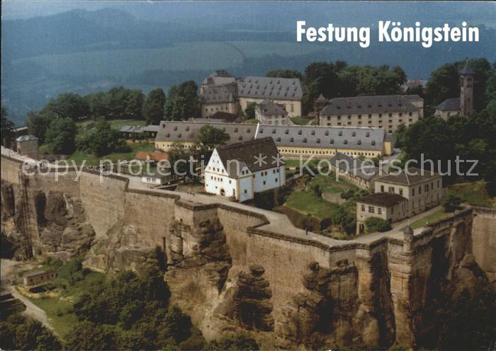 Koenigstein Saechsische Schweiz Festung Koenigstein Fliegeraufnahme