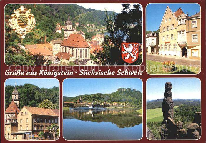 Koenigstein Saechsische Schweiz Stadtkirche St Marien Sparkasse Festung Die Barb