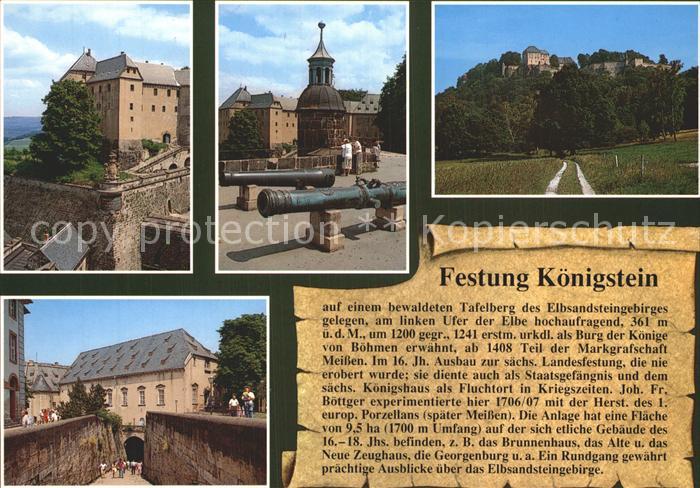 Koenigstein Saechsische Schweiz Teilansicht Segerturm Festung Haupteingang