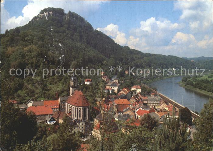 Koenigstein Saechsische Schweiz Stadt und Festung