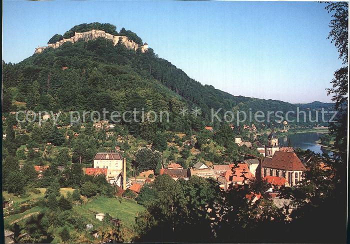 Koenigstein Saechsische Schweiz Stadt und Festung