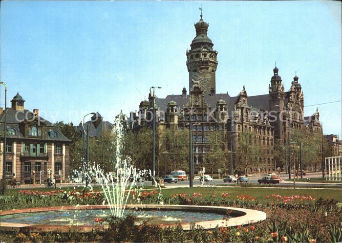 LEIPZIG Sachsen Neues Rathaus Brunnen