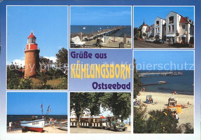 Kuehlungsborn Ostseebad Leuchtturm Seebruecke Hotel Strand Rettungsboot Inselbae