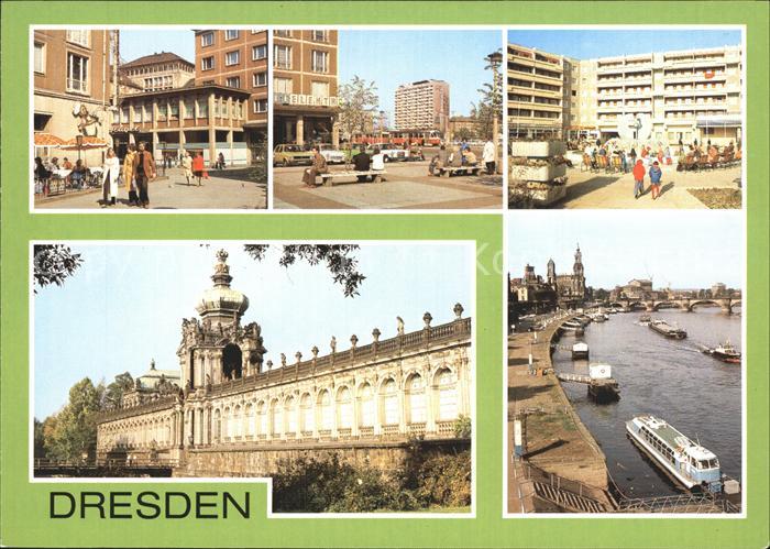 DRESDEN Elbe Gewandhausstrasse Pirnaischer Platz Neustaedter Markt Zwinger Krone
