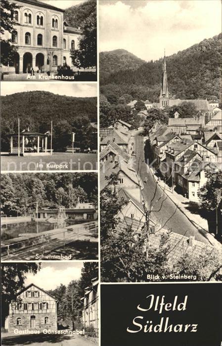 Ilfeld Suedharz Krankenhaus Kurpark Schwimmbad Gasthaus Blick vom Steinberg