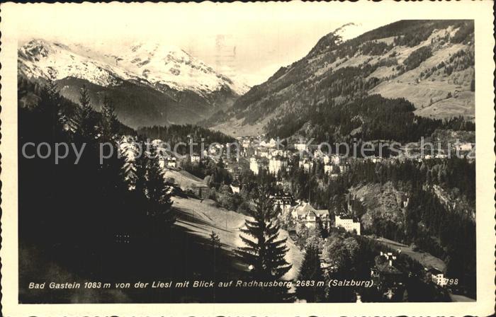 Bad Gastein Panorama Blick von der Liesl Radhausberg