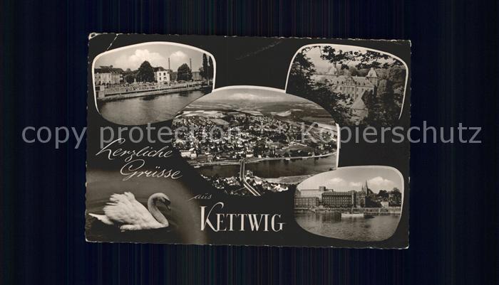 Kettwig Teilansichten Ruhr Schwan