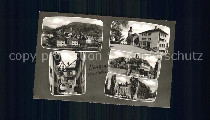 Tiengen Waldshut Ortsansicht mit Kirche Zubergasse Schloss Hebelschule