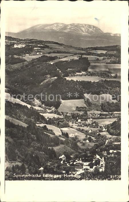 Edlitz Panorama Blick gegen Hochegg Sommerfrische