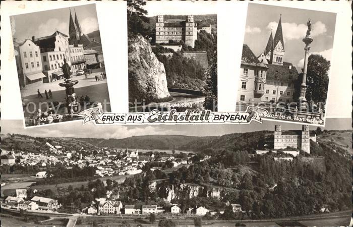 Eichstaett Oberbayern Marktplatz Willibaldsburg Residenzplatz Martinssaeule