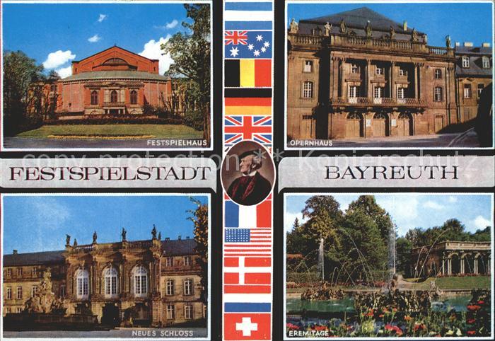 Bayreuth Festspielhaus Opernhaus Eremitage Neues Schloss Nationalflaggen