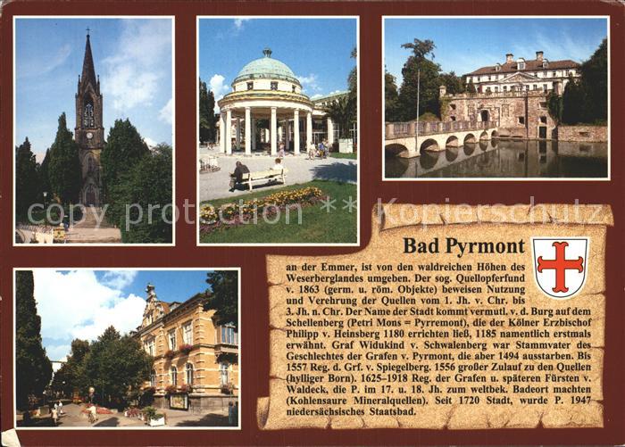 Bad Pyrmont Stadtkirche Hyllige Born Schloss Fussgaengerzone Geschichte