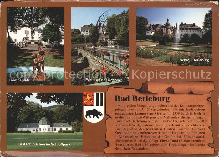 Bad Berleburg Goetheplatz Skulptur Odeborn Schloss Lustschloesschen Schlosspark