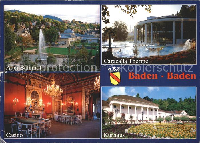 BADEN-BADEN BW Alter Bahnhof Fontaene Caracalla Therme Kurhaus Casino