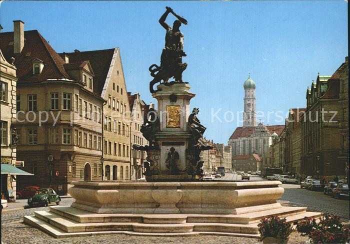 Augsburg Maximilianstrasse Herkulesbrunnen St Ulrich Muenster