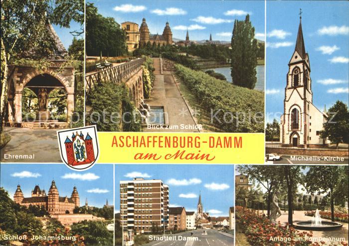 Damm Aschaffenburg Ehrenmal Schloss Johannisburg Michaeliskirche Anlagen Pompeja
