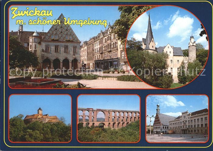 Zwickau Sachsen Innenstadt Schloss Burg Bruecke Gewandhaus Rathaus