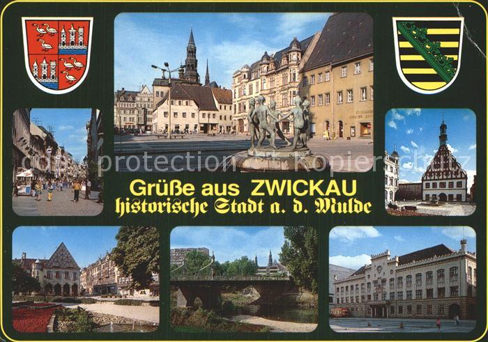 Zwickau Sachsen Historische Stadt an der Mulde Innenstadt Rathaus Gewandhaus Bru