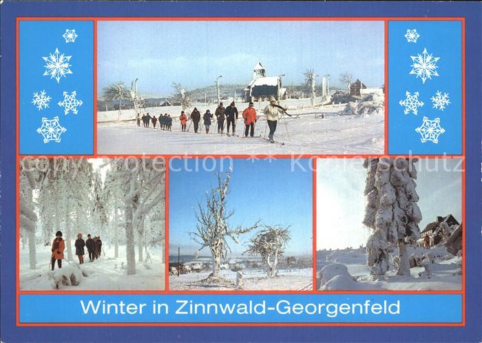 Zinnwald-Georgenfeld im Winter Skiwanderung Ortsrand