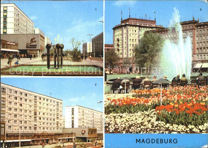 MAGDEBURG  CITY Karl Marx Strasse Wilhelm Pieck Allee Springbrunnen