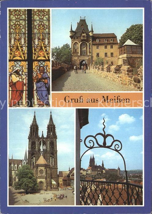 Meissen Elbe Sachsen Glasfenster Albrechtsburg Dom