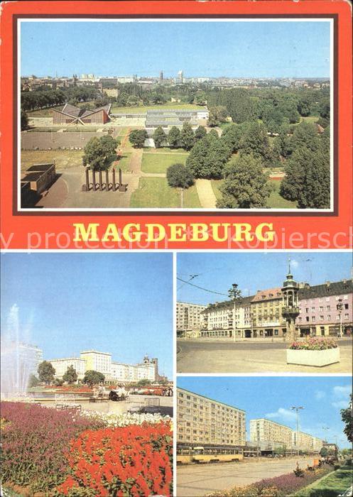 MAGDEBURG  CITY Blick vom Aussichtsturm Kulturpark Rotehorn Wilhelm Pieck Allee