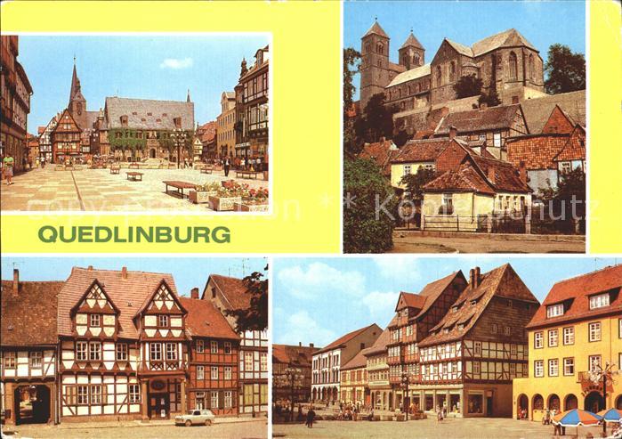 Quedlinburg Harz Rathaus Dom Klopstockhaus Markt Fachwerkhaeuser