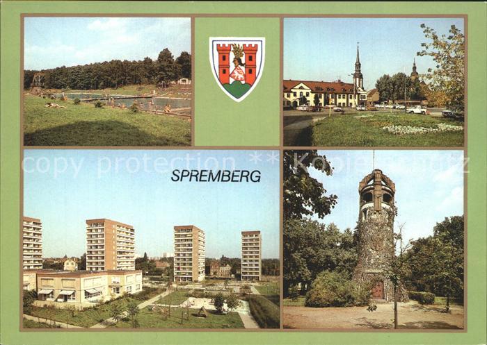 Spremberg Niederlausitz Freibad Markt Neubauten Hochhaeuser Georgenturm