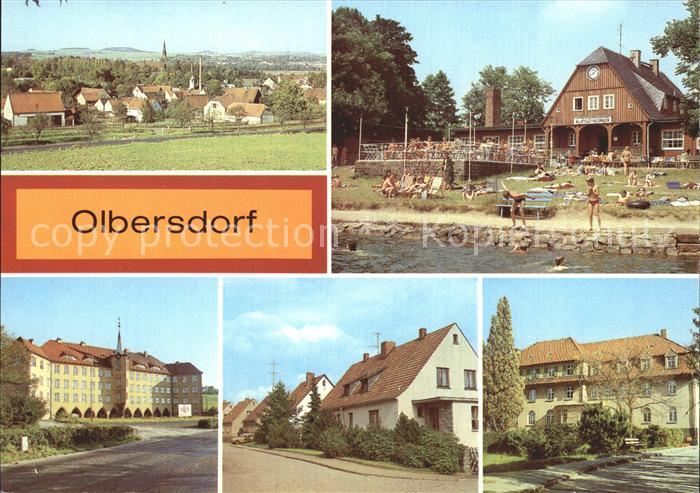 Olbersdorf Sachsen Teilansicht Freibad Polytechnische Oberschule Rudolf Harbig S