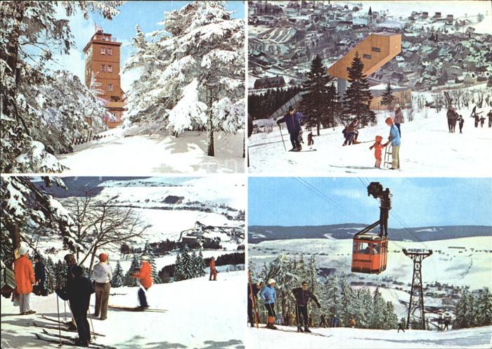 Oberwiesenthal Erzgebirge Wetterwarte Sprungschanze Skihang Drahtseilbahn Winter