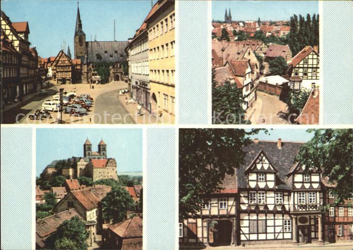 Quedlinburg Harz Markt Kirche Blick vom Muenzenberg Klopstockhaus Fachwerkhaus