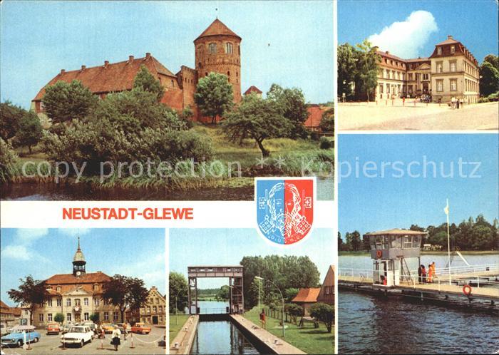 Neustadt-Glewe Burg Schloss Rathaus Schleuse Volksbad am See