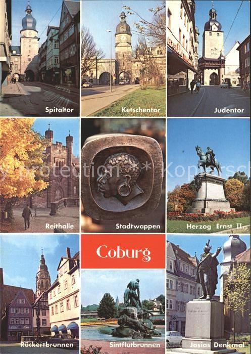 Coburg Bayern Tore der Stadt Reithalle Stadtwappen Herzog Ernst II Reiterstandb