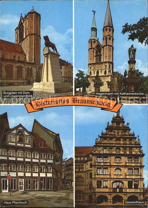 BRAUNSCHWEIG CITY Historische Stadt Burgplatz Dom Loewenstandbild Hagenmarkt Ka