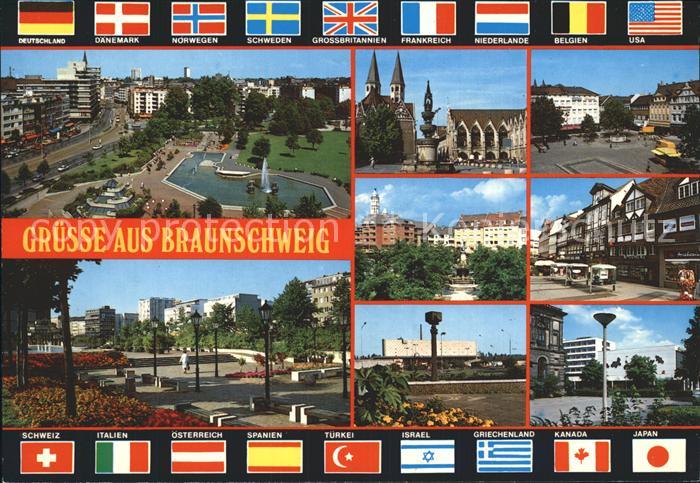 BRAUNSCHWEIG CITY Teilansichten Historische Stadt Nationalflaggen