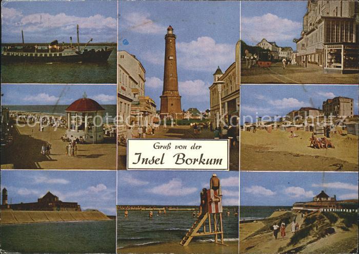 BORKUM Nordseebad Niedersachsen Teilansichten Insel Dampfer Pavillon Strand Leuc