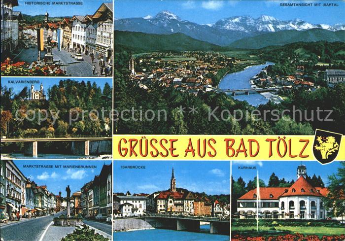 Bad Toelz Historische Marktstrasse Panorama Isartal Alpen Kalvarienberg Marktstr