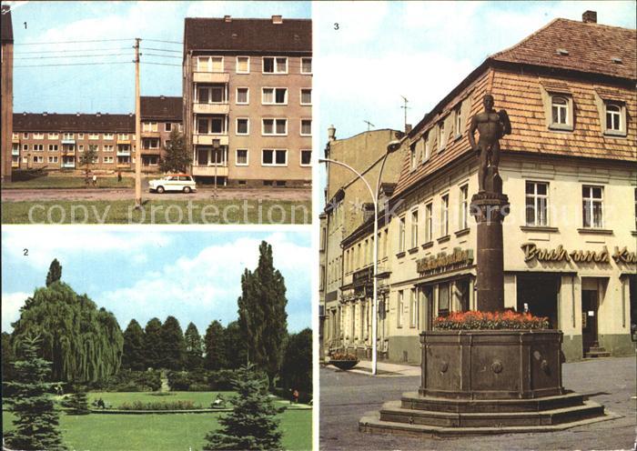 Frankenberg Sachsen Neubaugebiet Luetzelhoehe Park Brunnen Platz der Einheit