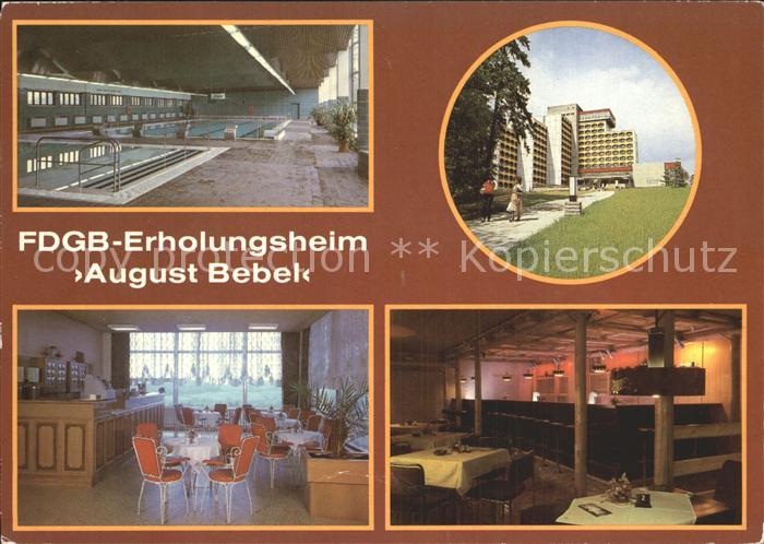 Friedrichroda FDGB Erholungsheim August Bebel Schwimmhalle Teestube Mokkastube B