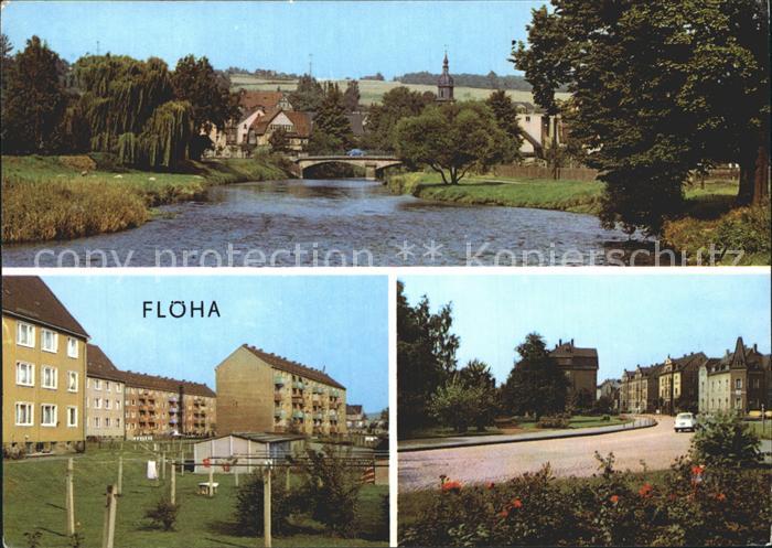 Floeha Partie am Fluss Wohnblocks Strassenpartie