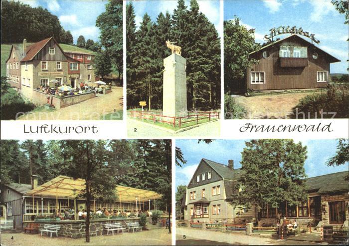 Frauenwald Thueringen Fraubachmuehle Monument Milchbar Waldcafe Lenkgrund FDGB H