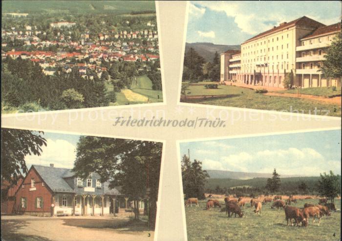Friedrichroda Panorama FDGB Heim Heuberghaus Rennsteig Viehweide Kuehe