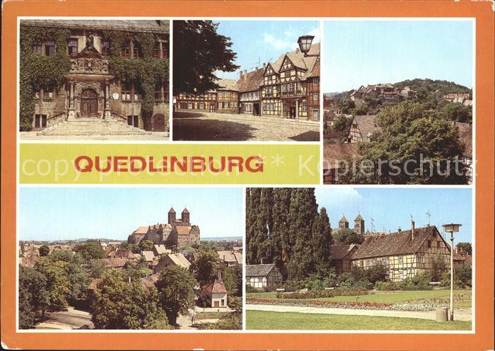 Quedlinburg Harz Rathausportal Schlossberg Muenzenberg Schloss Stiftskirche Word