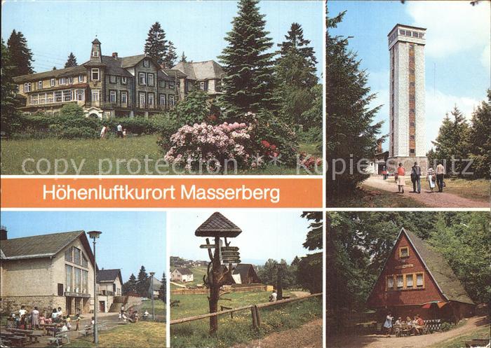 Masserberg Kurhaus Rennsteigwarte FDGB Erholungsheim Grotewohl Wegweiser Werraqu