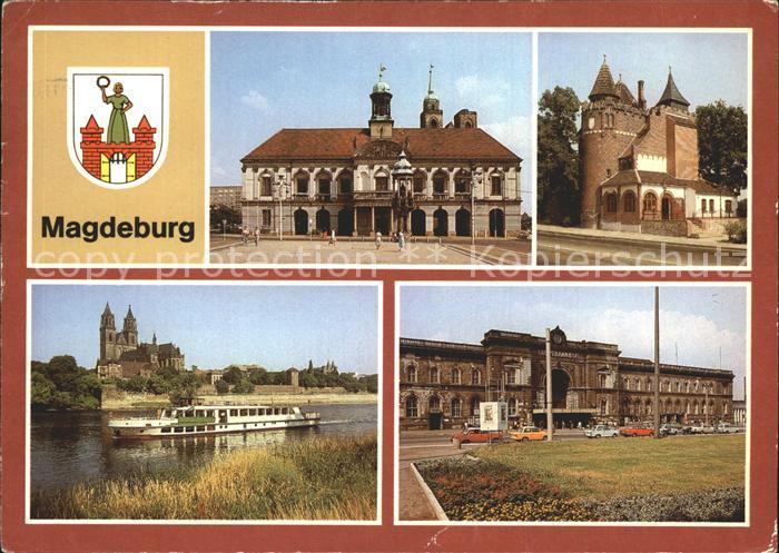 MAGDEBURG CITY Rathaus Lukasklause Dom Dampfer Hauptbahnhof