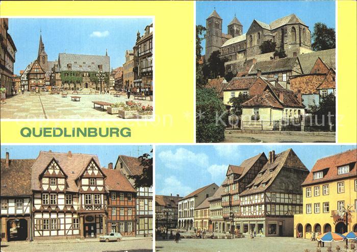 Quedlinburg Harz Rathaus Dom Klopstockhaus Markt Fachwerkhaeuser
