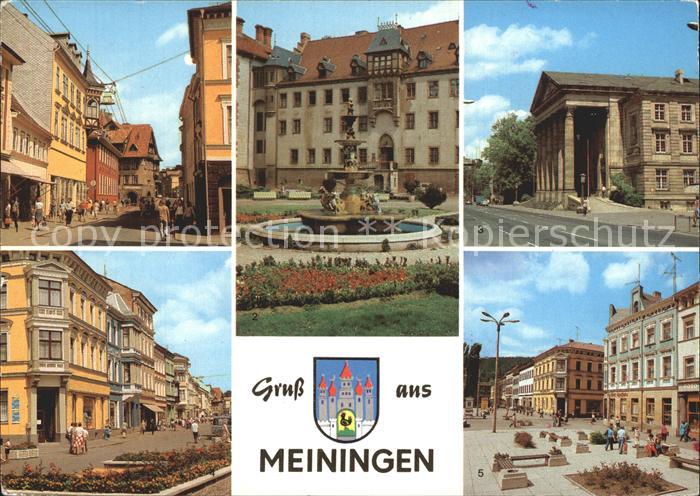 Meiningen Thueringen Georgstrasse Schloss Elisabethenburg Brunnen Theater Platz
