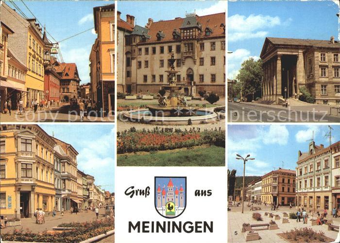 Meiningen Thueringen Georgstrasse Brunnen Schloss Elisabethenburg Theater Platz
